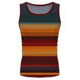 thumbnail image 2 of Mens Tank Top Retro Striped Streetwear Workout Summer Sleeveless Gym Classic Fit Breathable Muscle Undershirts for Men Orange L, 2 of 4