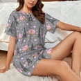 thumbnail image 6 of Womens Pajama Sets With Pocket, Eiffel Tower Donut Lounge Sets Short Sleeve Sleepwear PJ Sets for Women, 6 of 6