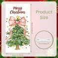thumbnail image 2 of Christmas Tree Design Christmas Banner Pink Bow Holiday Backdrop Gold Accents String Lights Xmas Display for Christmas Party Holiday Decoration Indoor Event, 2 of 9