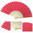 thumbnail image 4 of Abanico Mano Plegable Bolsillo Papel Bambú DIY para Fiesta Boda (brillante) Rojo, 4 of 5