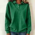 thumbnail image 4 of Tbopshirt Sweatshirts for Women Solid Color Shirt Lapel Patchwork Hoodie Sweatshirt V-Neck Long Sleeve Loose Casual Pullover with Collar Flap Flap Sports Top Hoodie,S-3XL, 4 of 8