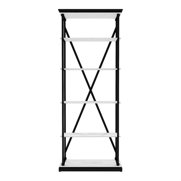 Furniture of America Toggin Industrial Metal 33-Inch Bookcase in Antique White