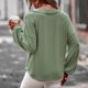 thumbnail image 5 of Camiseta de manga larga de punto con cuello en V para mujer, Color sólido, cómoda, informal, para otoño e invierno, Top que combina con todo Pompotops FGAJ16381, 5 of 5