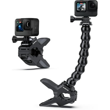 Flex Clamp Mount Gooseneck Clip Mount Compatible with GoPro Hero 13, 12, 11, 10, 9, 8, 7, 6, 5, 4, Session, 3 , 3, 2, 1, Max, Hero (2018), Fusion, DJI Osmo Action Cameras