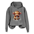thumbnail image 2 of Cute Highland Cow Coffee Addict Halloween Hoodies for Women Long Sleeve Graphic Hooded Sweatshirt Pullover Tops, 2 of 5