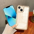 thumbnail image 2 of Compatible iPhone 13 6.1" 2021 White Case, Luxury Plating Love Heart Women's Soft TPU Shockproof Camera Case for iPhone 13 case, 2 of 10