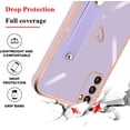 thumbnail image 4 of Compatible with Samsung Galaxy S20 FE 6.5" Case Thin for Women Girls,Soft TPU Plating Bumper Wristband Holder Case Slim Anti-Scratch Shockproof Love Heart Cute Case(Elegant Purple), 4 of 14