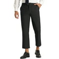 thumbnail image 1 of INSPIRE CHIC Men's Pants Solid Color Ankle Length Flat Front Trousers 32 Black, 1 of 7