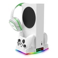 thumbnail image 1 of Support de Refroidissement Vertical avec Ventilateur de Refroidissement à Succion et Station de Recharge pour Deux Manettes pour Xbox Series S, Station de Refroidissement avec Vitesse du Ventilateur Réglable à 3 Niveaux, 1 of 5