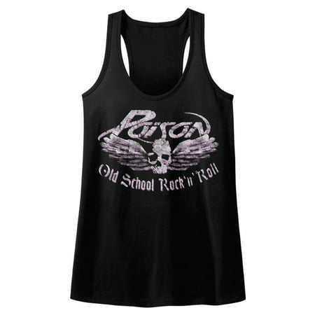 Poison Skull And Wings Old School Rock N Roll Womens Tank Top