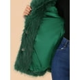 thumbnail image 7 of DARING DIVA Women's Faux Fur Coat Long Sleeve Pockets Lapel Fluffy Overcoat S Dark Green, 7 of 7