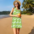 thumbnail image 3 of Fotbe Green Lemon Slices Vestido de Verano sin Mangas para Mujer – Vestido Midi Línea A, Estilo Camiseta Floral, Vestido Playero Casual y Fluido, 3 of 7