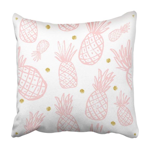 BSDHOME White With Pineapple Vintage For Your With Pineapples Rose Quartz Modern Color Gold Pillowcase 16x16 inch