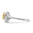 thumbnail image 4 of 14K White Gold Ring Band with Stones (11) November Citrine Oval Yellow Diamond Round, Size 5, 4 of 5