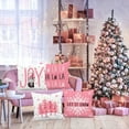 thumbnail image 4 of Christmas Throw Pillow Covers 22x22 Set of 4, Merry Christmas Xmas Winter Decorative Holiday Cushion Pillow Cases 22 x 22 for Outdoor Indoor Farmhouse Home House Room Couch Decor (Red), 4 of 6