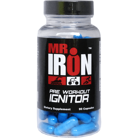 Mr IRON Pre Workout Ignitor 90 Capsules - Best Preworkout Energy Supplement Pills That Work