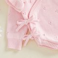 thumbnail image 6 of Cjfdfy Newborn Baby Girls Knit Sweater Romper Ruffle Long Sleeve Eyelet Embroidery V Neck Side-tie Jumpsuit Little Baby Cute Sweet Fall Winter Sweater 0-6M, 6 of 8