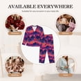 thumbnail image 7 of Lsque Retro Palms Pattern Long Sleeve Pajama Set for Women - Soft 2-Piece Sleepwear and Loungewear Set with Pockets, Comfy Nightwear-Medium, 7 of 7