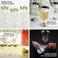 thumbnail image 4 of Efavormart 60 Pack 6oz Silver Detailed Plastic Disposable Short Wine Glasses Cups - Short Stem Clear, 4 of 10