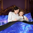 thumbnail image 4 of Homewish Natural Scene Full Size Comforter Sets, Dreaming Blue Purple Bedding Comforter Set, Black Reversible 3 Pieces, 1 Comforter and 2 Pillowcases, 4 of 6