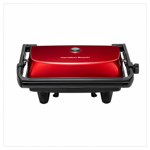 Panini Grill Hamilton Beach Antiadherente Ajustable de 2 Rebanadas 25462MN Roja