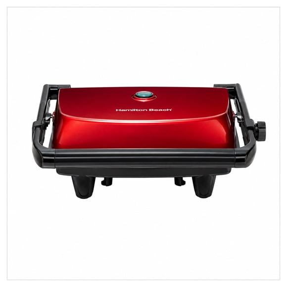 Panini Grill Hamilton Beach Antiadherente Ajustable de 2 Rebanadas 25462MN Roja