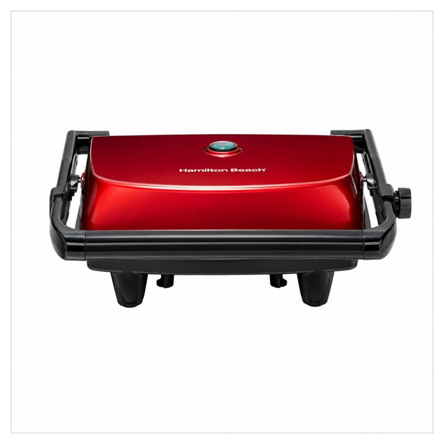 Panini Grill Hamilton Beach Antiadherente Ajustable de 2 Rebanadas 25462MN Roja