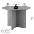 thumbnail image 6 of 42W Round Conference Table with Wood Base in Platinum Gray - Engineered Wood, 6 of 7