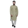 thumbnail image 1 of Atasi Mandarin Collar Printed Long Mens Kurta Pajama Set Boys Casual Wear, 1 of 4