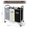 thumbnail image 3 of Cesta para la colada con ruedas, cesta para la colada de 240 l con bolsa de lavandería de 3 secciones para ropa sucia, elementos esenciales del dormitorio, organización de toallas y almacenamiento de, 3 of 5