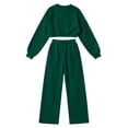 thumbnail image 5 of Two Piece Sets for Women Crew Neck Long Sleeve Cropped Top Wide Leg Pants Lounge Set Cozy Sweatsuits Fashion 2026, 5 of 7
