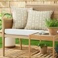 thumbnail image 2 of MARTHA STEWART Tulum Indoor Outdoor Decorative Pillow 2-Pack Set, UV Fade Resistant, Water Repellent, Printed Modern Design, Taupe, 18"x18", 2 of 9