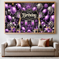 thumbnail image 4 of LUUFILx 180x110cm Glamour Purple Theme Birthday Banner Birthday Party Background Anniversary Backdrop Hanging Cloth Party Decoration Supplies, 4 of 8