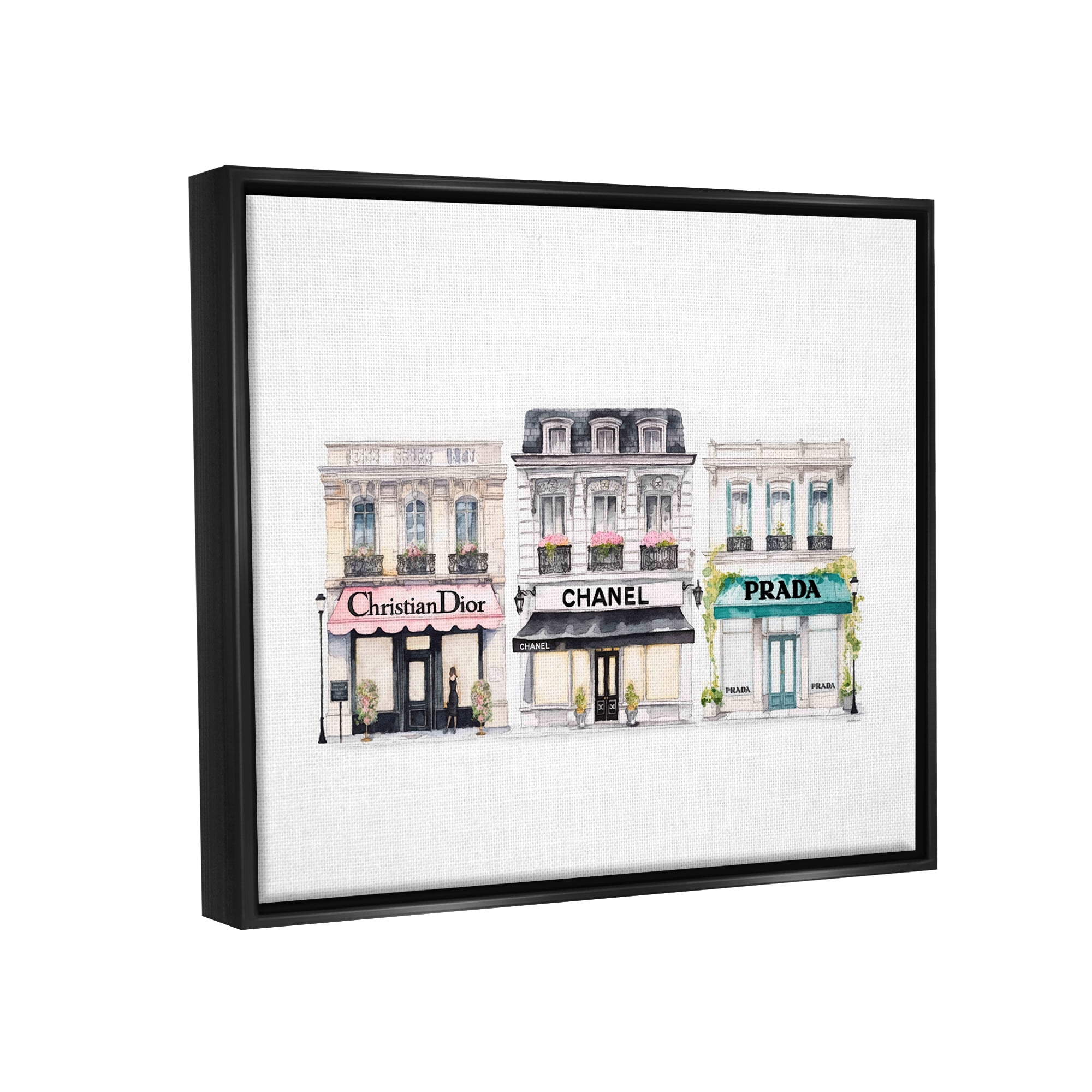 Stupell Industries Urban Fashion Storefronts Beauty & Fashion Painting Black Floater Framed Art Print Wall Art, 31 x 25