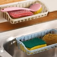thumbnail image 4 of Ounissouiy Escurridor de plástico para cocina, ventosas dobles, ventosas, cesta para fregadero, estante, soporte de esponja colgante hueco Organizadores de utensilios de cocina Beige, 4 of 6