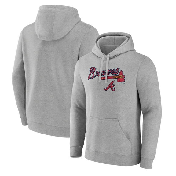 Men's Gray Atlanta Braves Team Lockup Hoodie