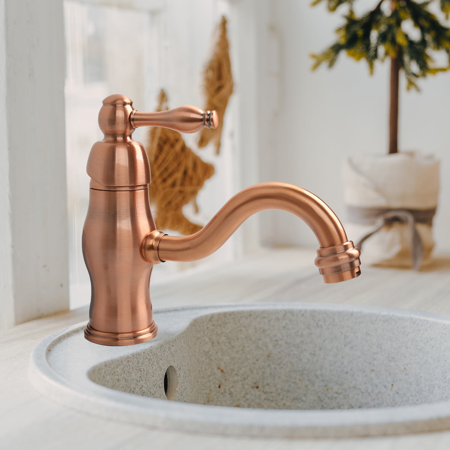 One-Handle Copper Bathroom Sink Faucet