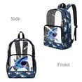 thumbnail image 2 of SEANATIVE Middle School Clear Backpack Kids Transparent Bookbag See Through Daypack Heavy Duty PVC Schoolbag School Accessory for Boys Girls Teens, Shark Blue, 2 of 7