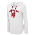 thumbnail image 2 of Women's Colosseum White Indiana Hoosiers My Lover Lightweight Hooded Long Sleeve T-Shirt, 2 of 3