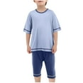 thumbnail image 3 of Juslio 2-Piece Kids Toddler Boys Modal T Shirts Tops+Elastic Waist Shorts Comfortable Breathable Outfits Sets 2-3Years, 3 of 6