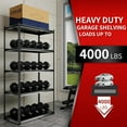 thumbnail image 5 of The Atlas 36" W Laminated Heavy Duty Metal Shelving Unit 4000 Lbs Boltless Garage Storage Shelves Utility Rack Shelf Warehouse Pantry Shed 36" W x 18" D x 72" H, Black, 5 of 15
