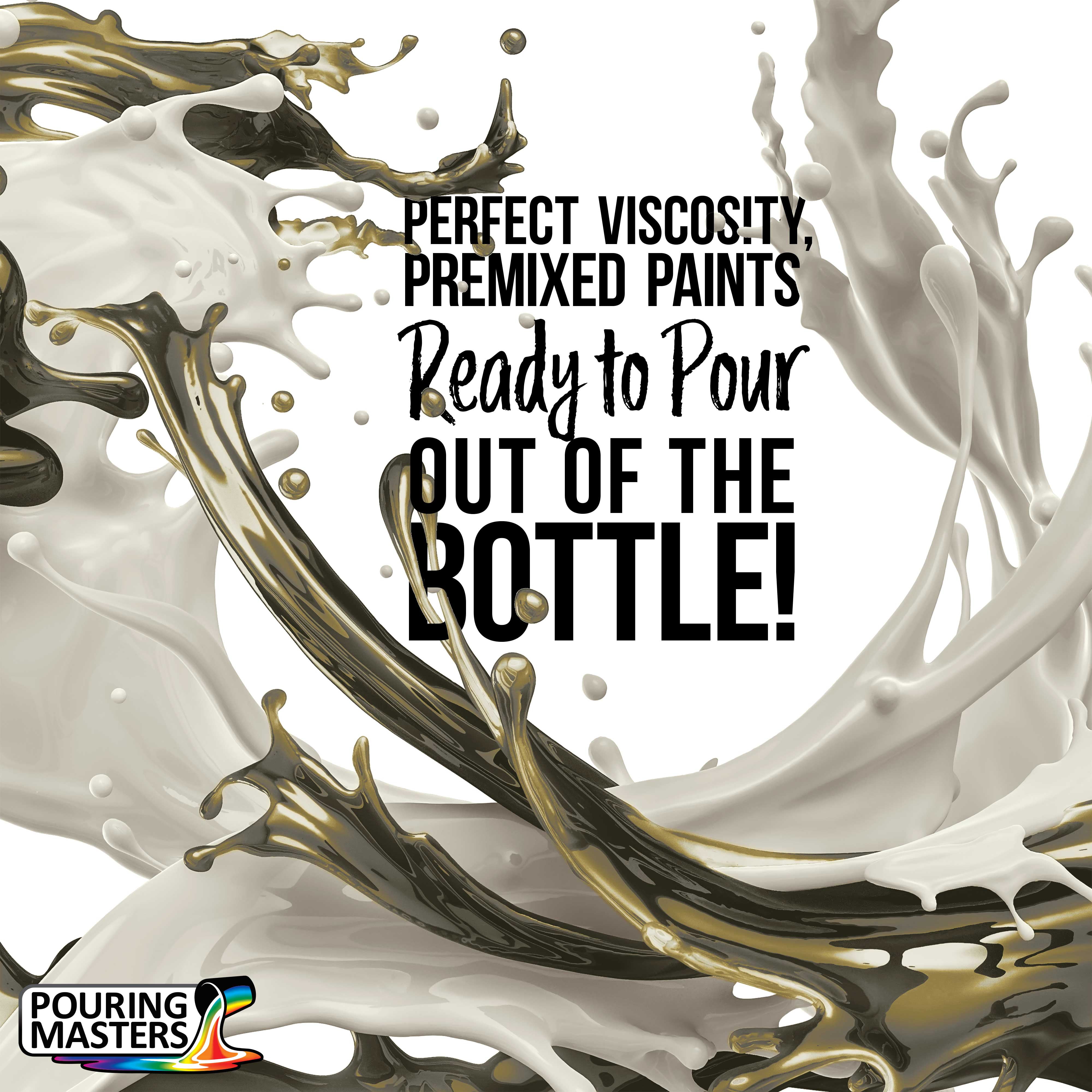 Pouring Masters Gold/Silver Iridescent Special Effects Pouring Paint - Half Gallon Bottle - Acrylic Ready to Pour Pre-Mixed Water Based for Canvas, Wood, Paper, Crafts, Tile, Rocks and More