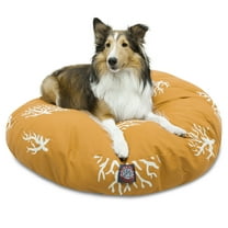 Majestic Pet Coral Round Dog Bed Treated Polyester Removable Cover Yellow Medium 36 x 36 x 5