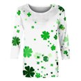 thumbnail image 5 of Ltctricy Womens St. Patrick's Day Shirt Fashion 3/4 Sleeve Going Out Tops Cute Casual Crewneck Loose Bloues, 5 of 5