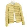 thumbnail image 6 of Womens Lightweight Puffer Jackets Fashion Collarless Button down Jacket Loose Winter Warm Down Coats (XXS, Yellow), 6 of 9