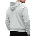 thumbnail image 3 of Handshe Men's Pullover Hoodie, Solid Color Loose Fit with Patch Pockets, Casual French for Everyday Wear, 3 of 4