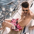 thumbnail image 2 of luoweisi Men's Beach Shorts Quick Dry Swim Trunks with Mesh Lining Peony L, 2 of 5