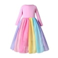 thumbnail image 2 of Kids Girls Rainbow Splice Princess Pageant Gown Birthday Party Dresses, 2 of 7