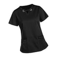 thumbnail image 2 of Top médico para mujer, Top médico para enfermera, profesional, cómodo con bolsillos, enfermería Negro XL, 2 of 8