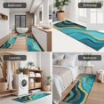 thumbnail image 5 of Blue Gold Wave Marble Pattern Kitchen Rugs Sets Of 3,Kitchen Runner Rugs Non Skid Washable,Decorative Kitchen Floor Mats for Kitchen,Sink,Laundry,17"x30"+ 17"x47" + 17"x59", 5 of 6